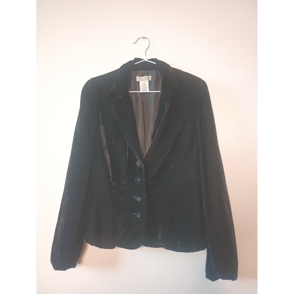 VTG 90s Uniform John Paul Richard Velvet Blazer Stevie Nicks Whimsigoth Womens S